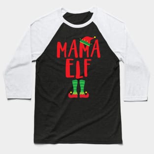 'Mama ELF ' Funny Christmas Costume Baseball T-Shirt